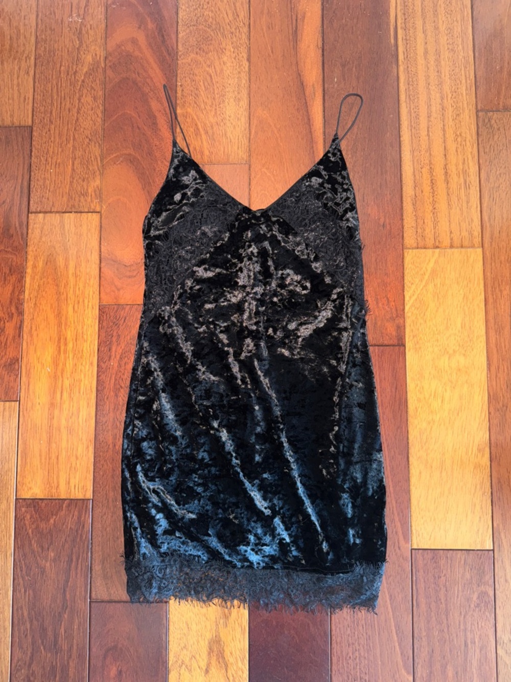 Topshop Black Velvet Slip Mini Dress